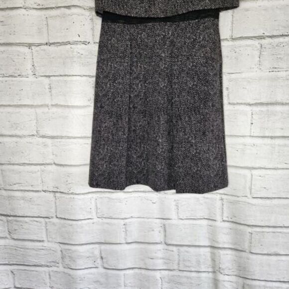 Rebecca Taylor techy Herringbone Point Double-layer Tweed Dress Womens Size 8 - Picture 2 of 8